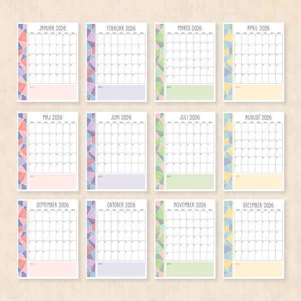 Kalender 2026 print selv