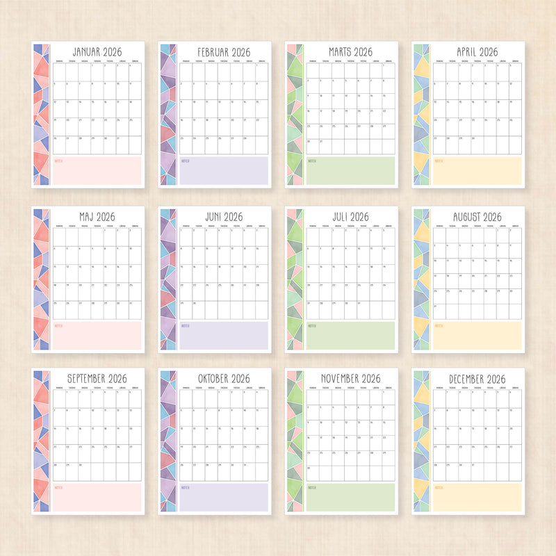 Kalender 2026 print selv