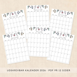 Kalender 2026 print selv