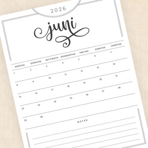 Kalender 2026 print selv