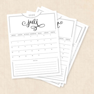 Kalender 2026 print selv