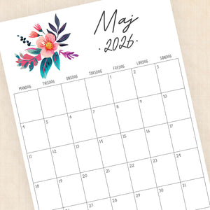 Kalender 2026 print selv