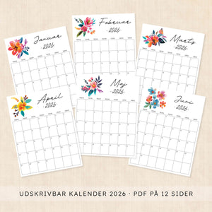 Kalender 2026 print selv