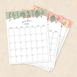 Kalender 2026 print selv