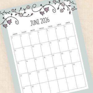 Kalender 2026 print selv