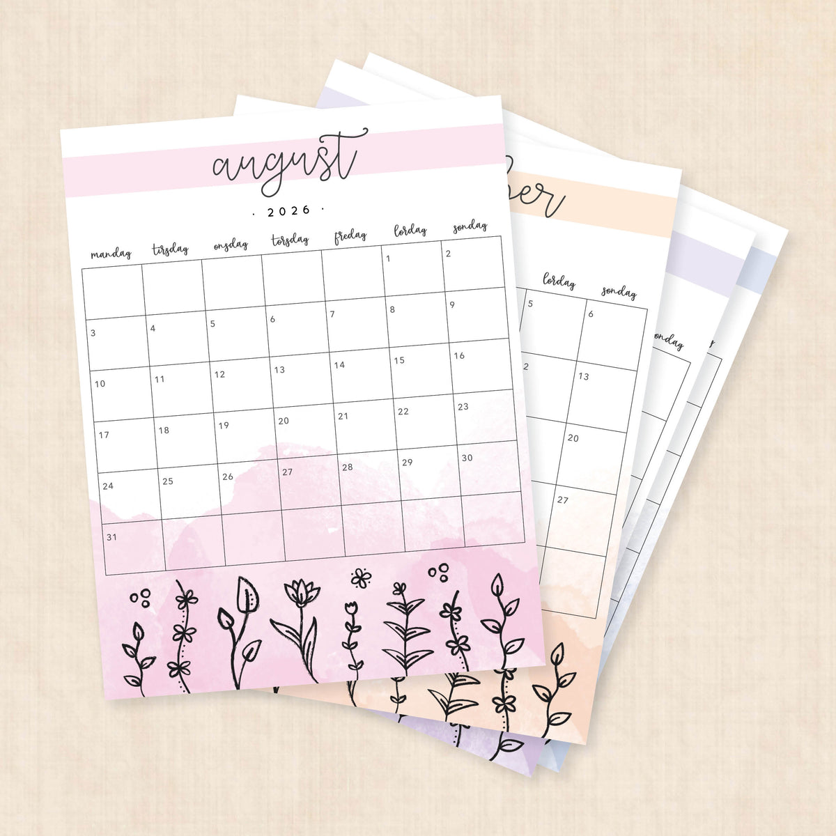 Kalender 2026 print selv