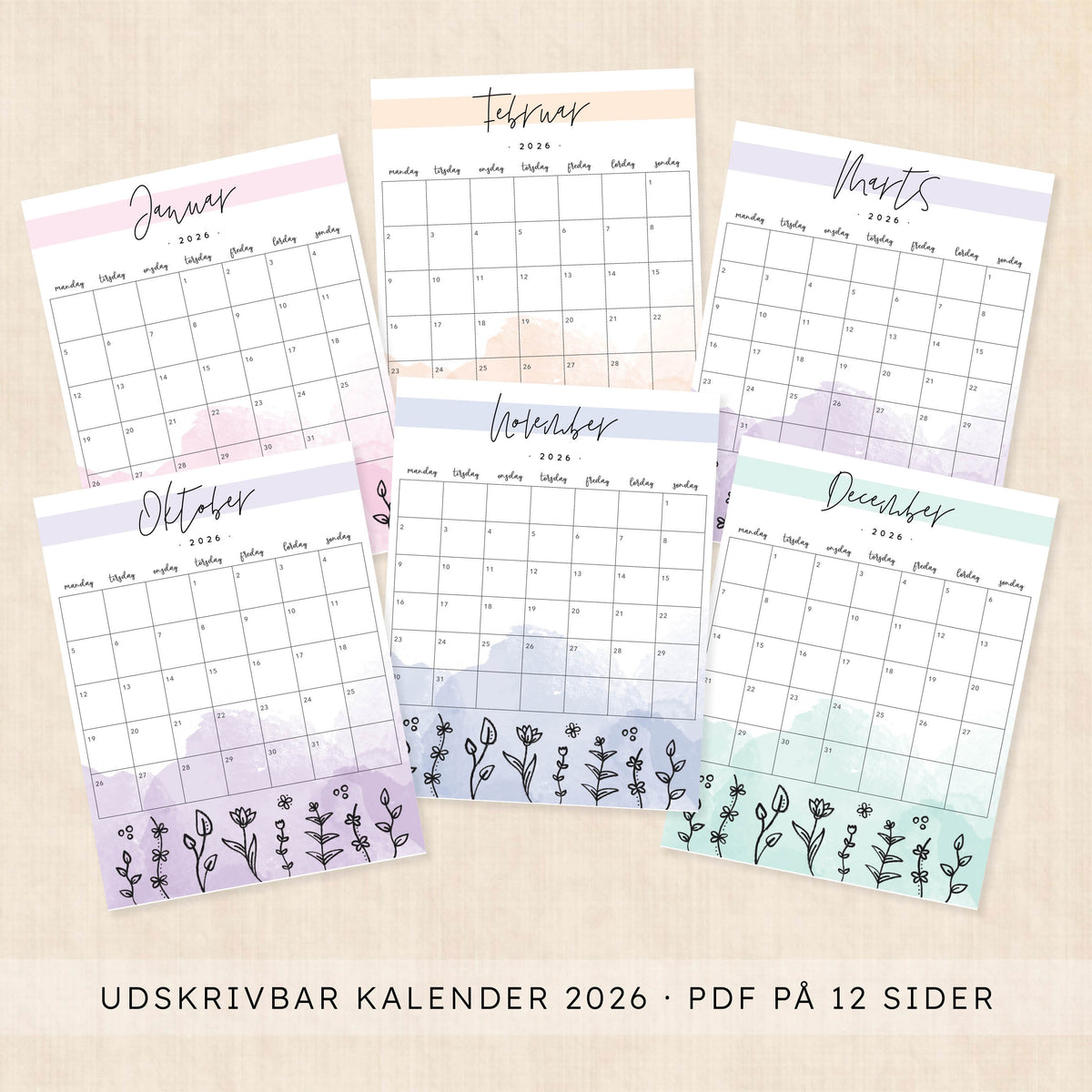Kalender 2026 print selv