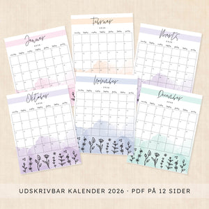 Kalender 2026 print selv
