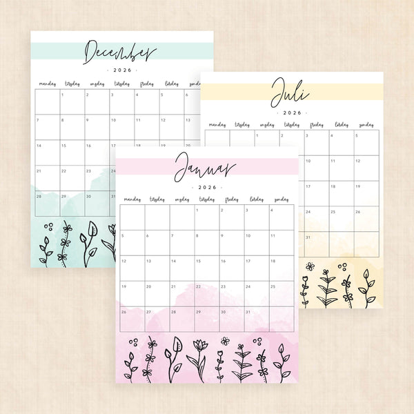 Kalender 2026 print selv