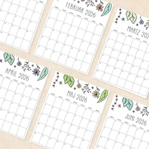 Kalender 2026 print selv