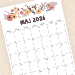 Kalender 2026 print selv
