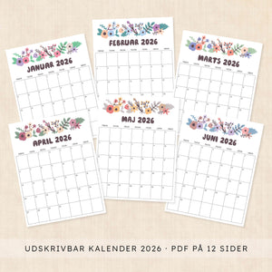 Kalender 2026 print selv
