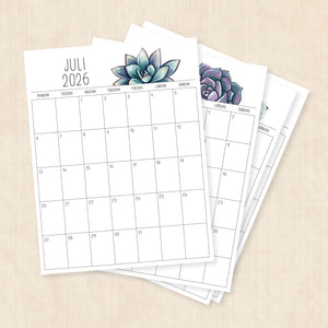 Kalender 2026 print selv