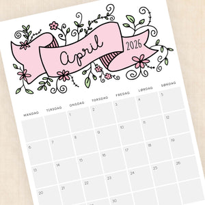 Kalender 2026 print selv