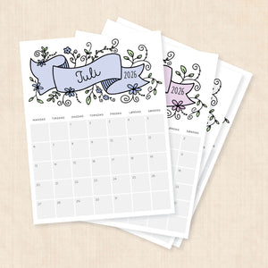 Kalender 2026 print selv