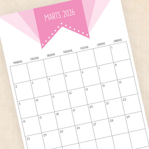 Kalender 2026 print selv