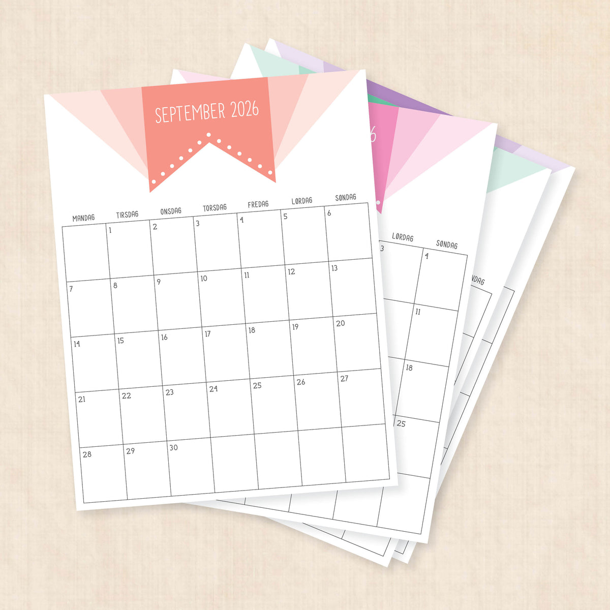 Kalender 2026 print selv