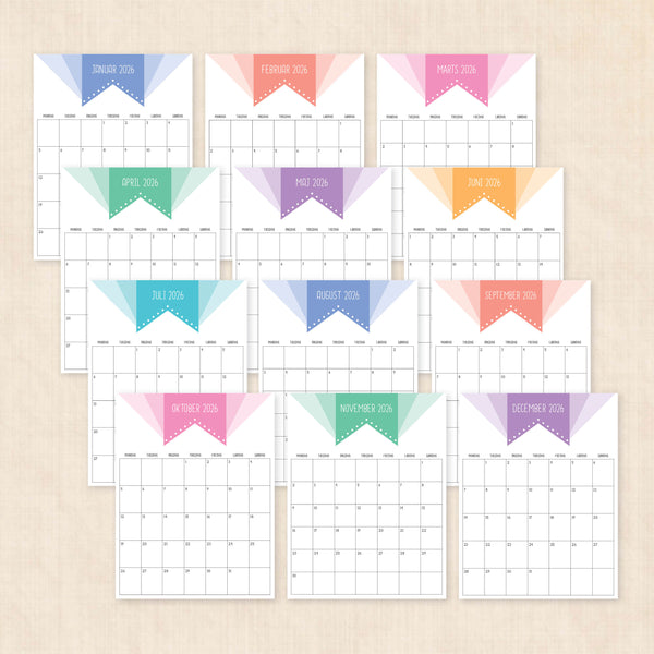 Kalender 2026 print selv