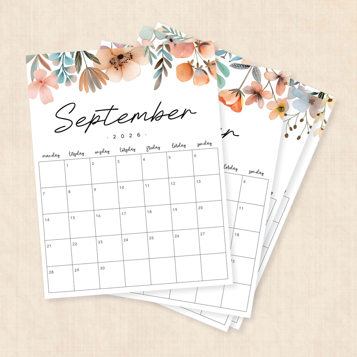 Kalender 2026 print selv
