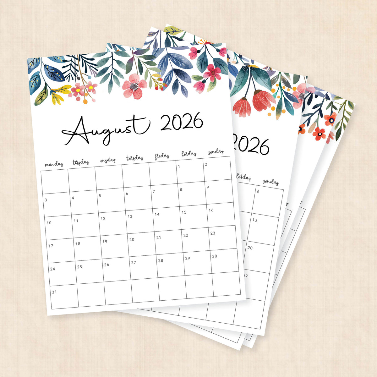 Kalender 2026 print selv