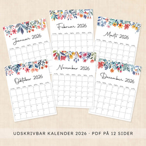Kalender 2026 print selv