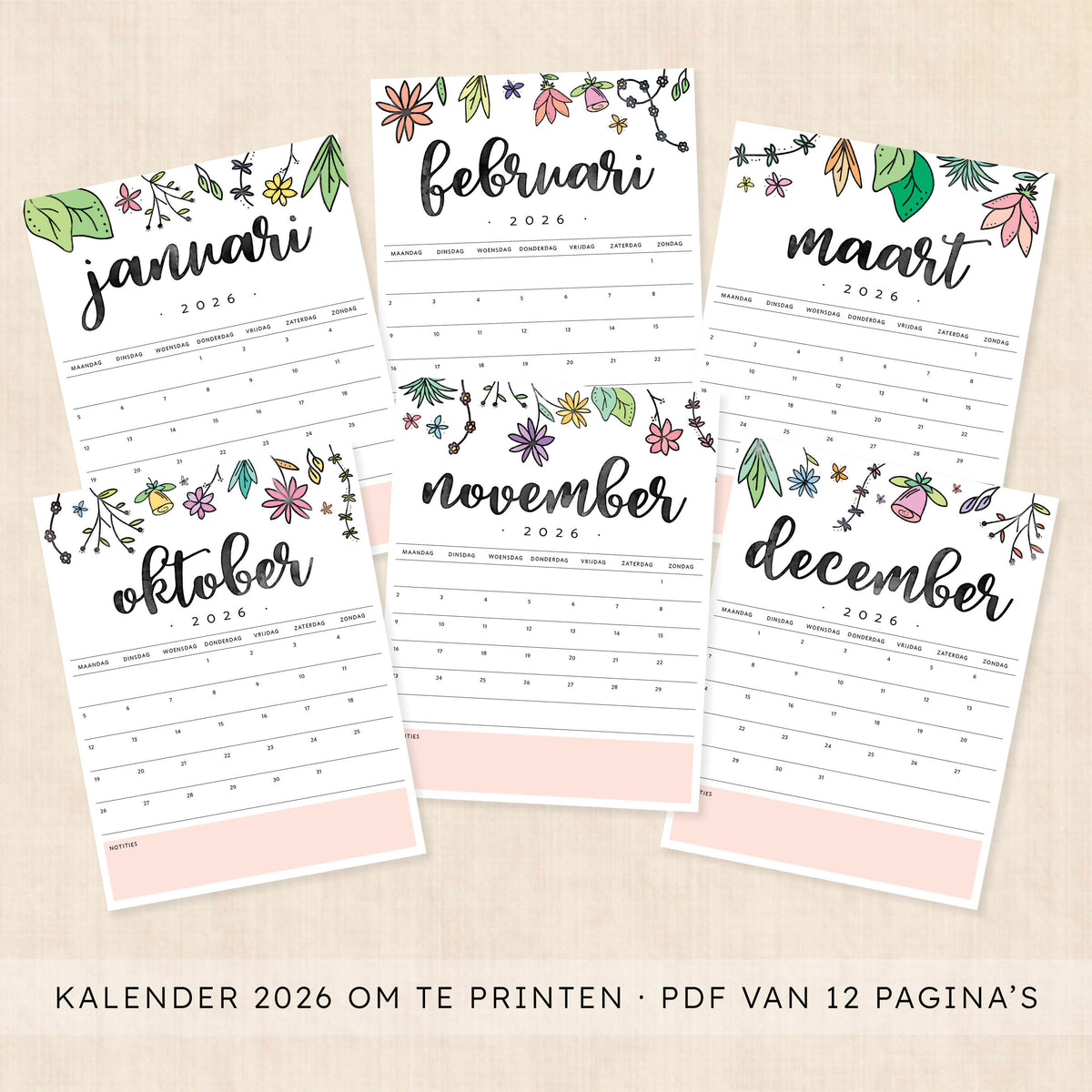 Kalender 2026 printen