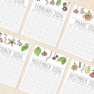 Kalender 2026 om te printen