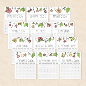 Kalender 2026 om te printen