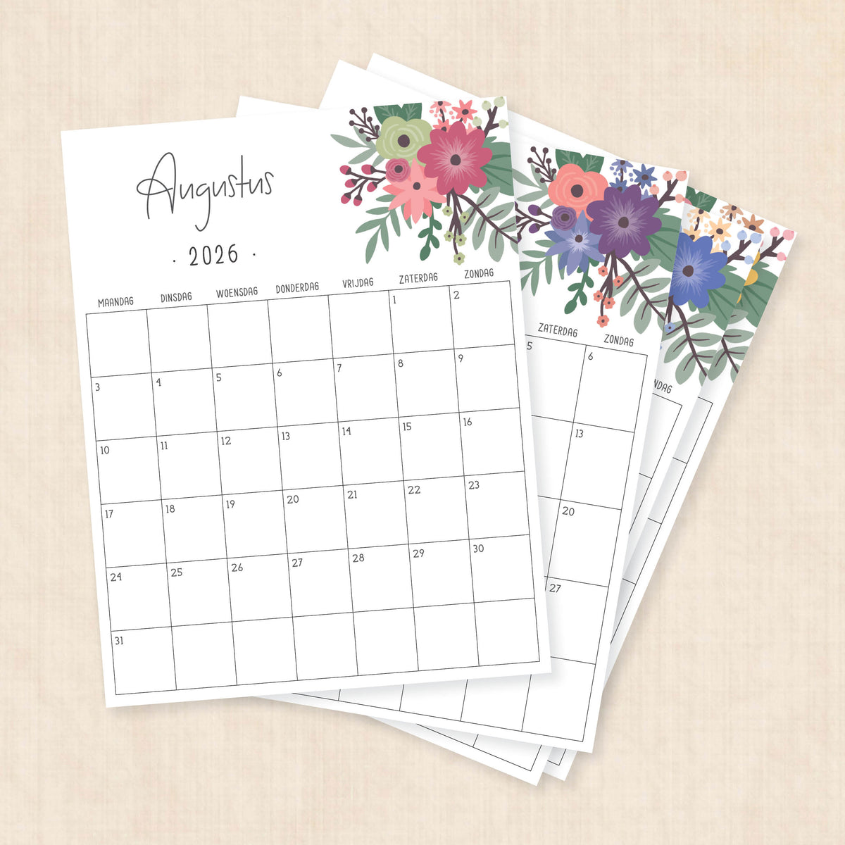 Kalender 2026 om te printen