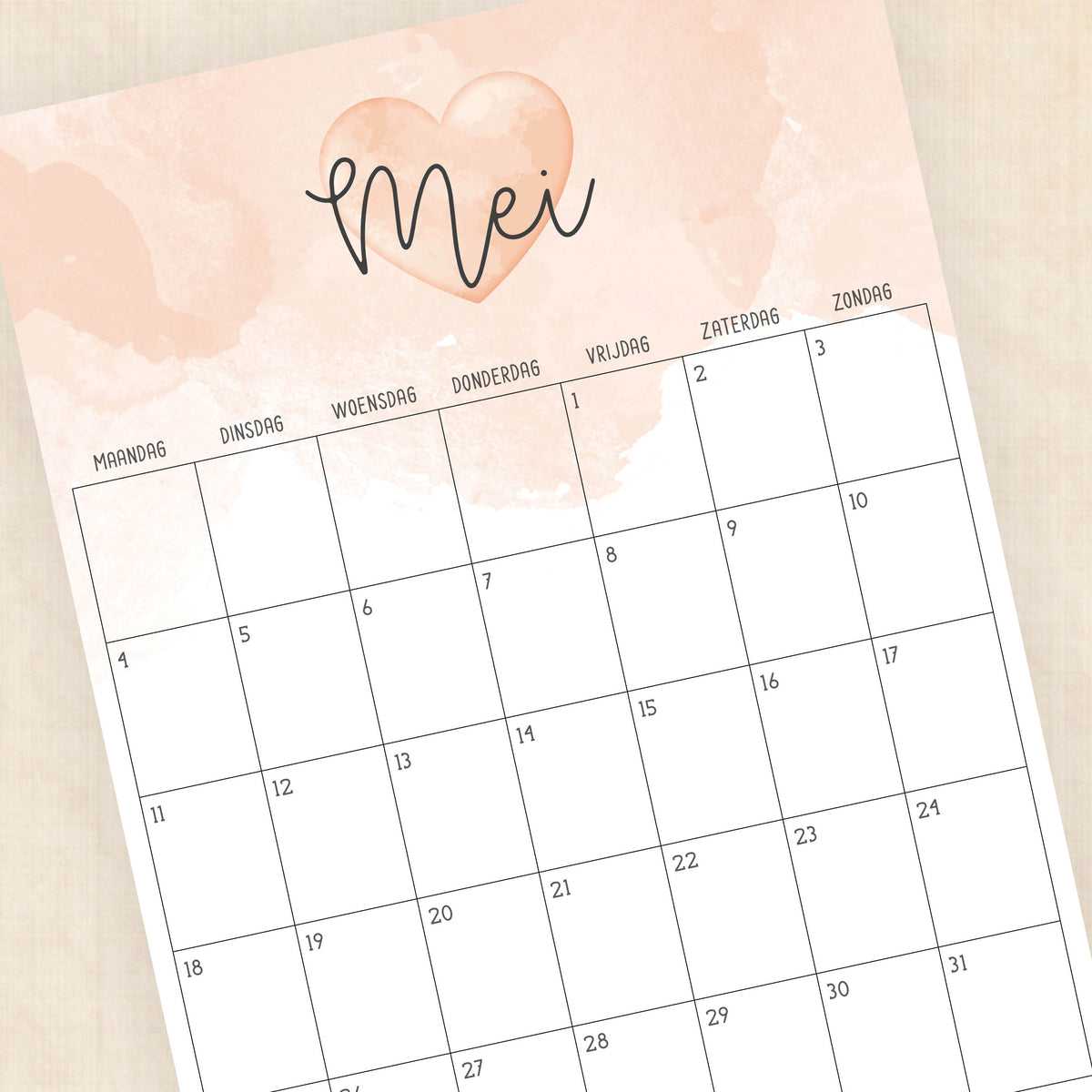 Kalender 2026 printen