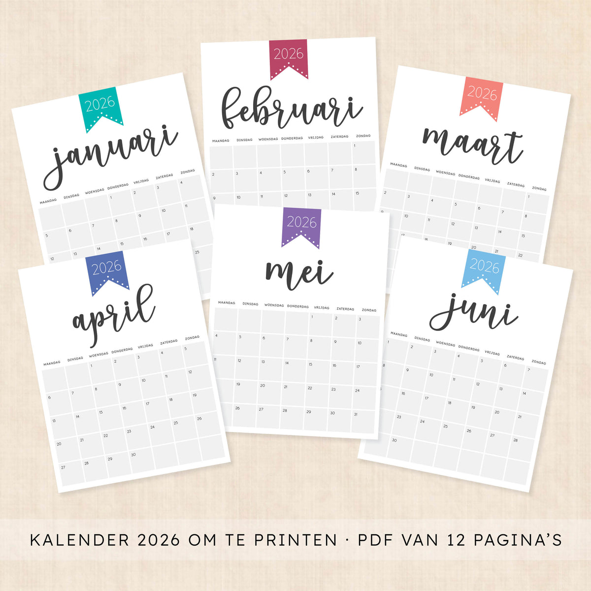 Kalender 2026 printen