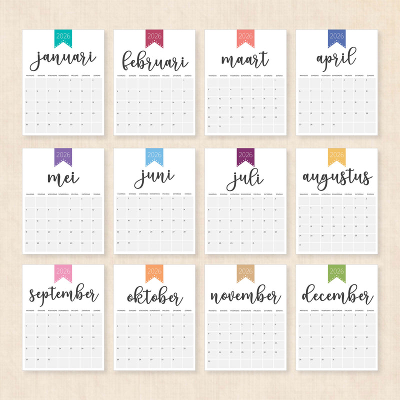 Kalender 2026 printen