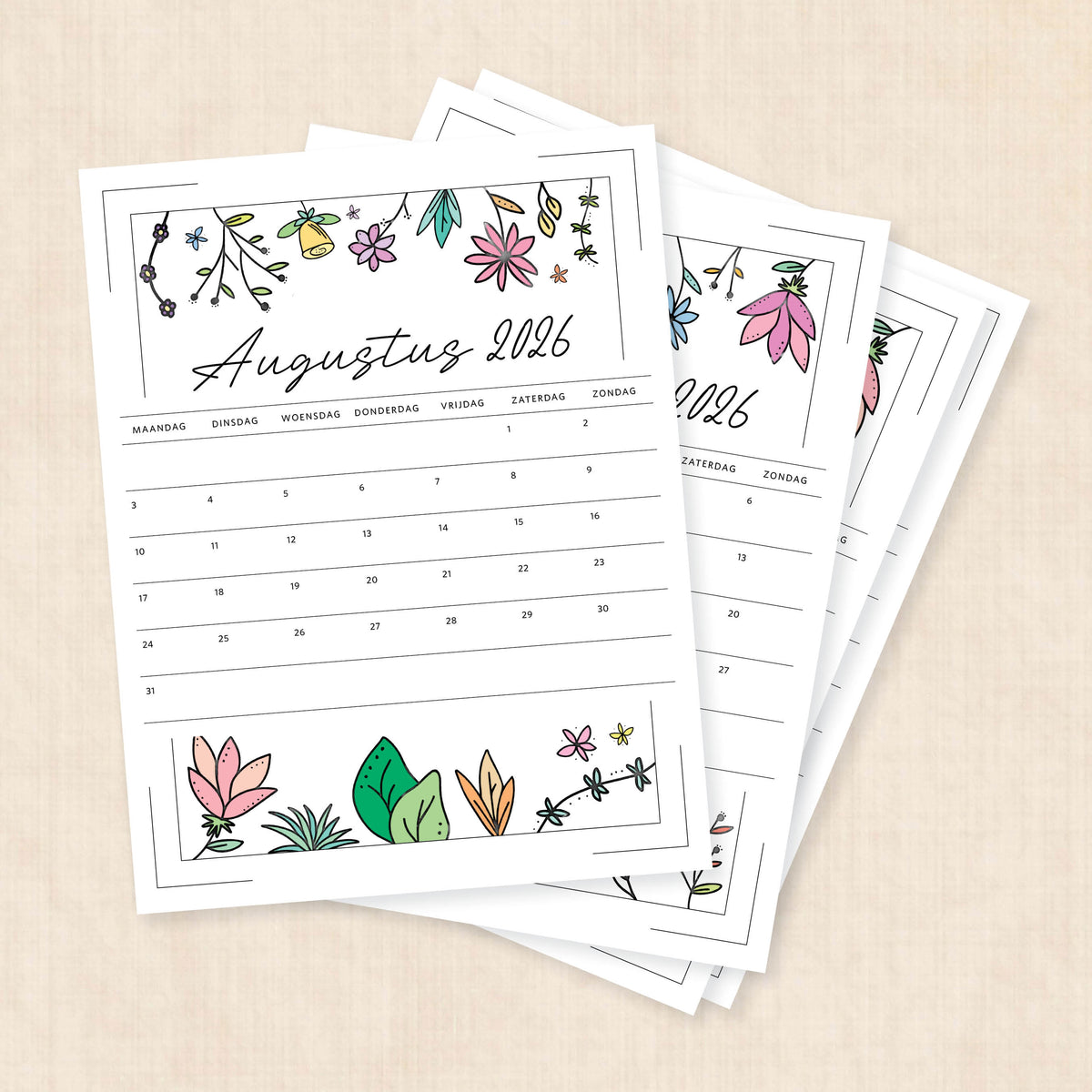Kalender 2026 printen