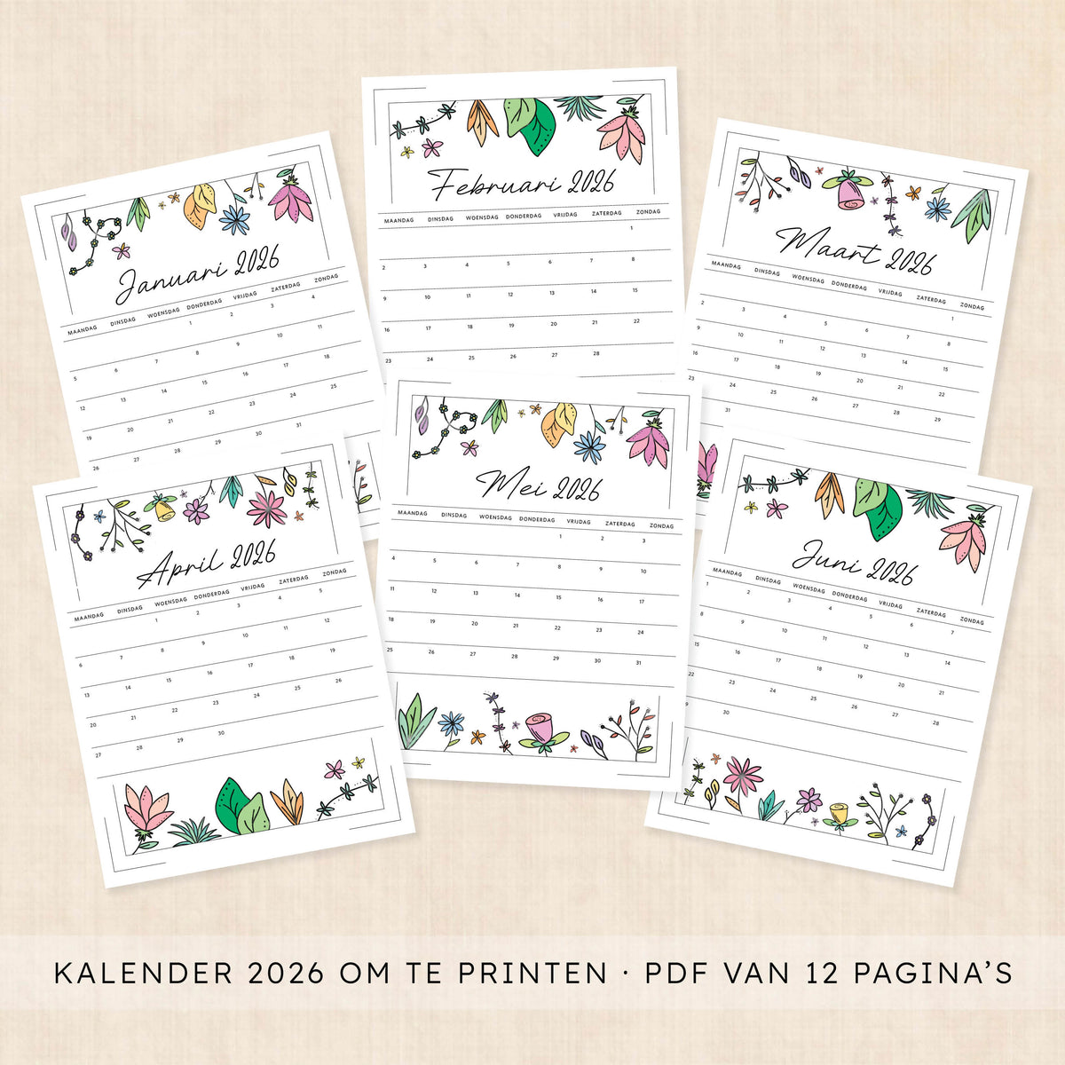 Kalender 2026 printen