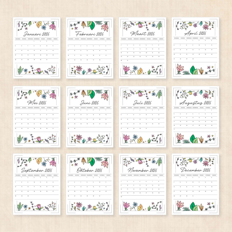 Kalender 2026 printen
