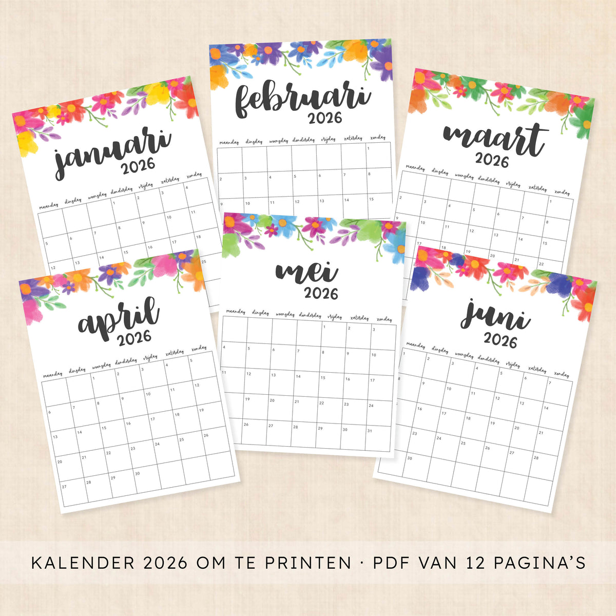 Kalender 2026 printen