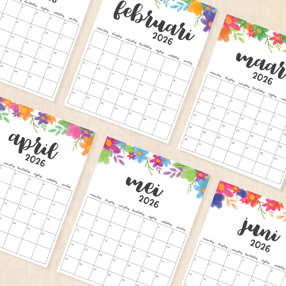 Kalender 2026 printen