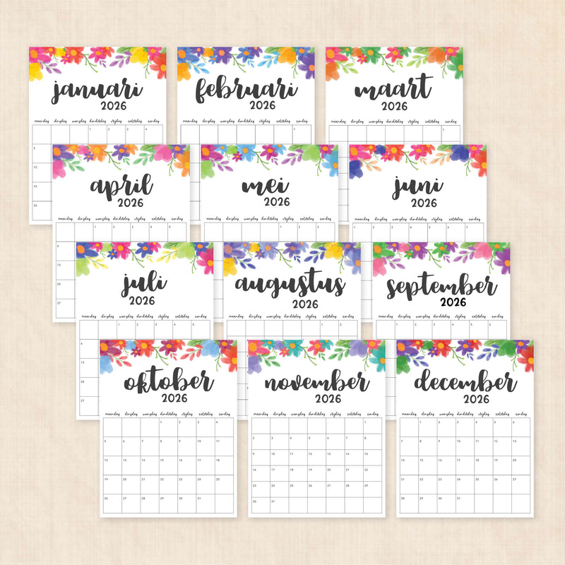 Kalender 2026 printen