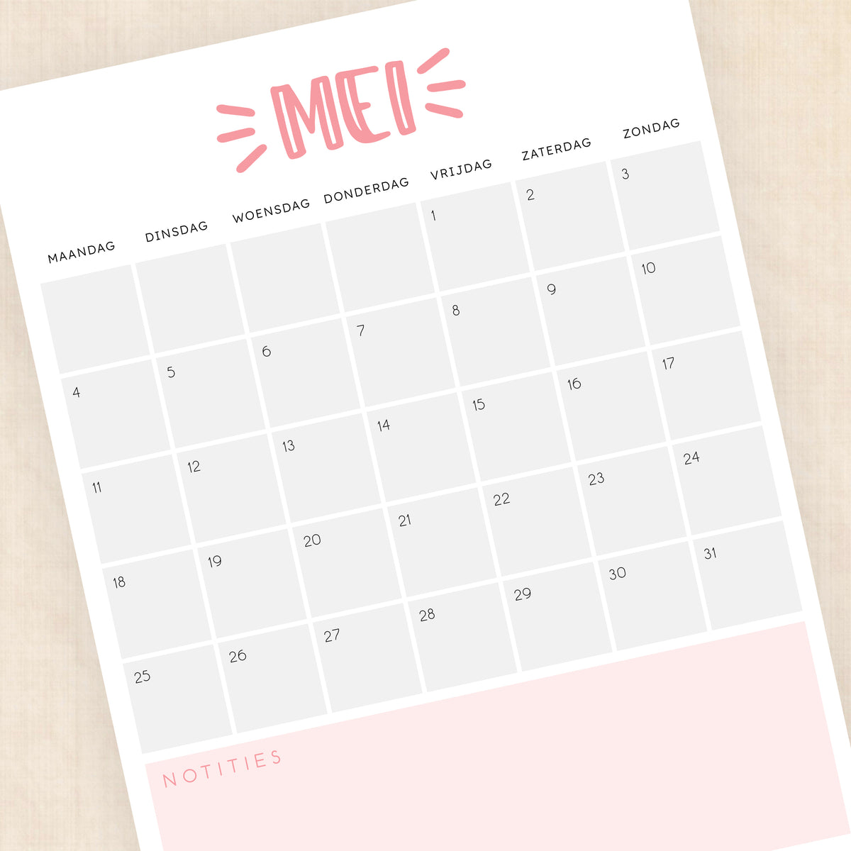 Kalender 2026 printen