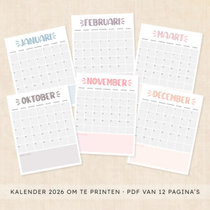 Kalender 2026 printen