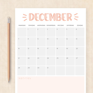 Kalender 2026 printen