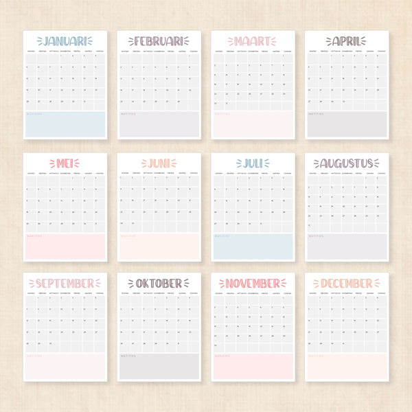 Kalender 2026 printen