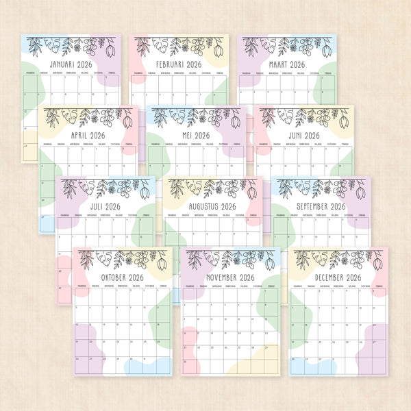 Kalender 2026 printen