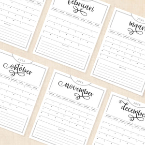 Kalender 2026 printen