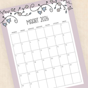 Kalender 2026 printen
