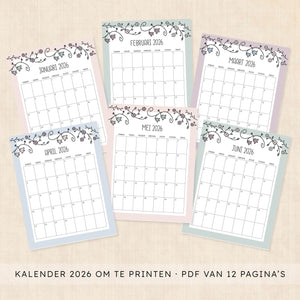 Kalender 2026 printen