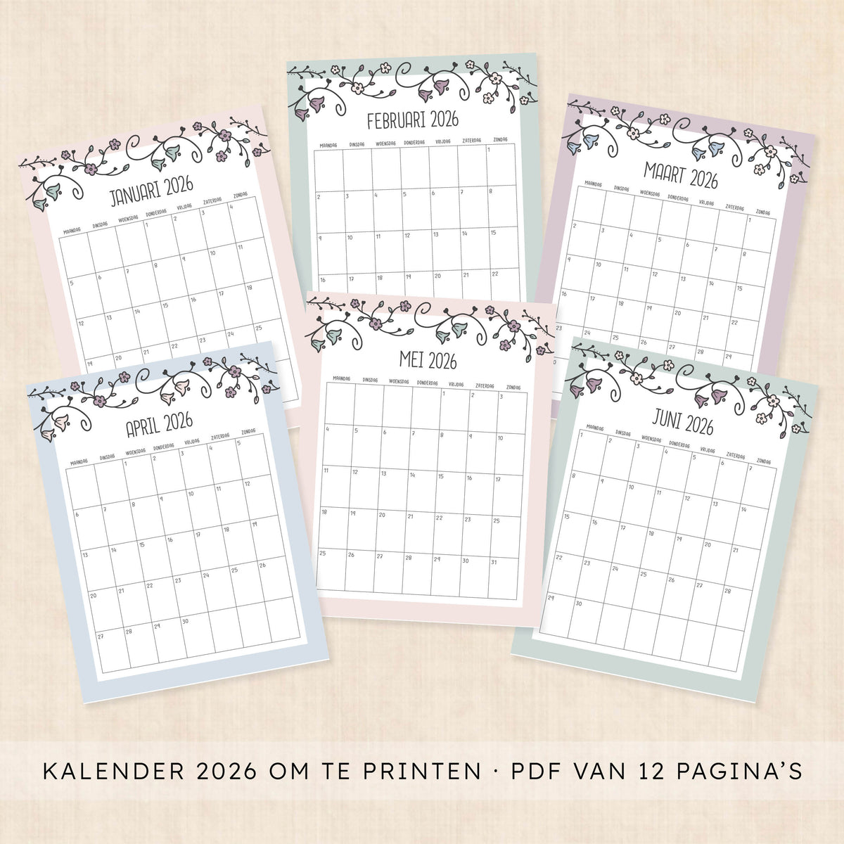 Kalender 2026 printen