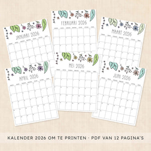 Kalender 2026 printen