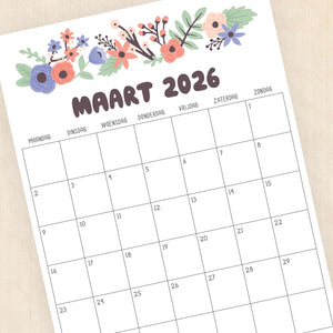 Kalender 2026 printen