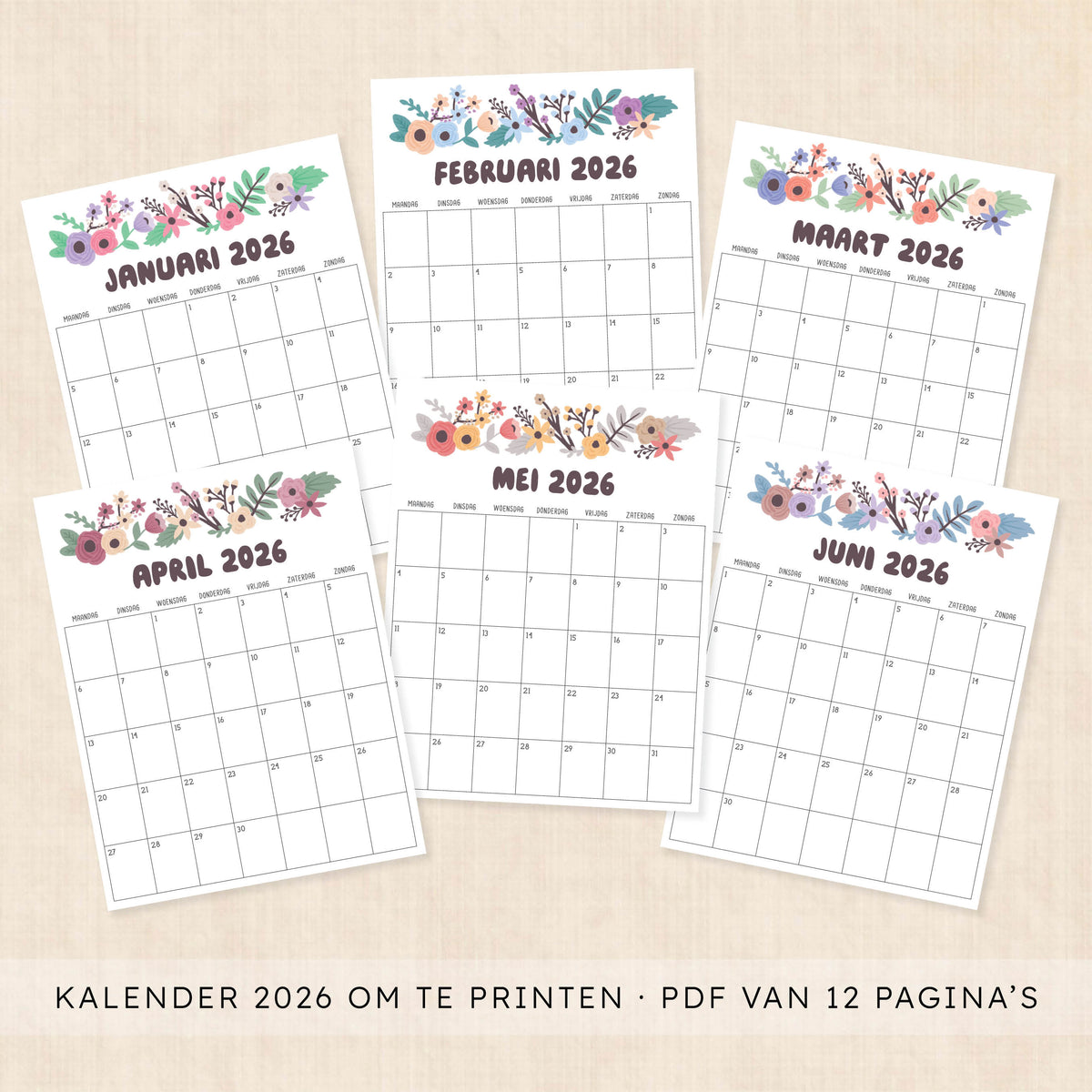 Kalender 2026 printen